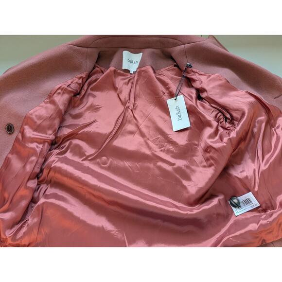 NWT Ba&sh Double Breasted Wool Coat Size 0 US 2 Pink Red - Picture 9 of 12